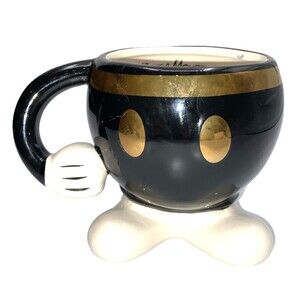 Official Genuine Disney Store Mickey Mouse Shorts Legs Mug RARE BLACK /GOLD